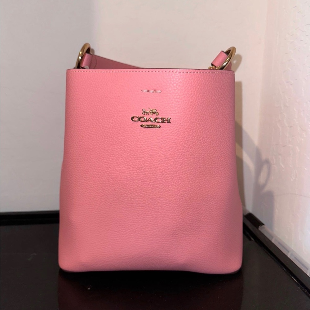 Coach pink bucket bag
